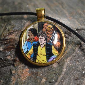 HANDMADE Scoundrels (Han Solo Lando Chewbacca) Star Wars Classic Comics Necklace